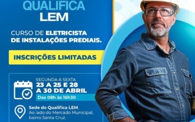 Qualifica LEM: inscrições abertas para os cursos de Eletricista de Instalações Prediais e Instalação Hidráulica Predial